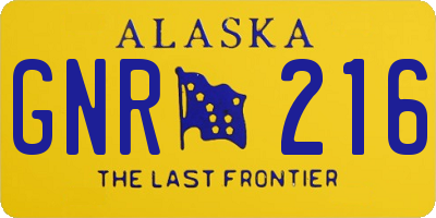 AK license plate GNR216