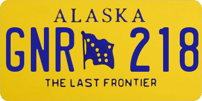 AK license plate GNR218