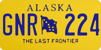 AK license plate GNR224