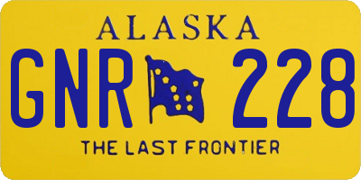 AK license plate GNR228