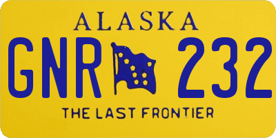 AK license plate GNR232