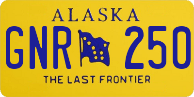 AK license plate GNR250