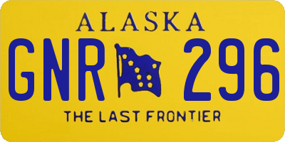 AK license plate GNR296