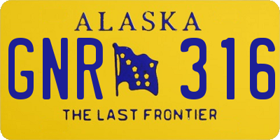 AK license plate GNR316