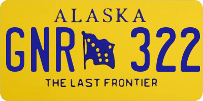 AK license plate GNR322