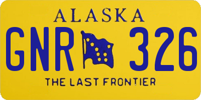 AK license plate GNR326