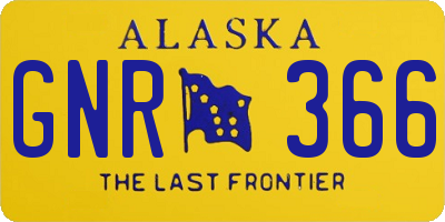 AK license plate GNR366