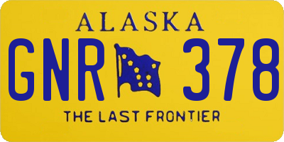 AK license plate GNR378