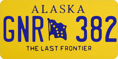 AK license plate GNR382