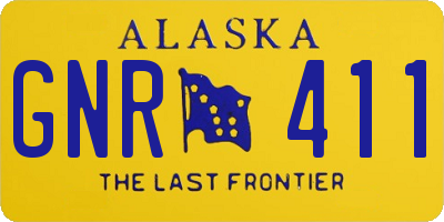 AK license plate GNR411