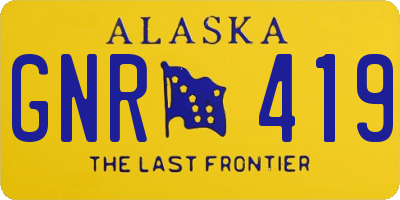 AK license plate GNR419
