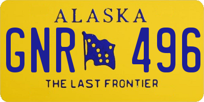 AK license plate GNR496