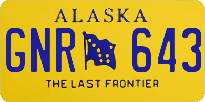 AK license plate GNR643