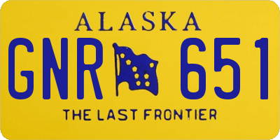 AK license plate GNR651