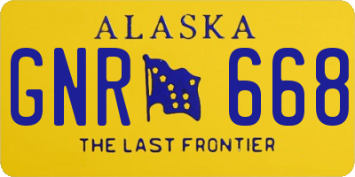 AK license plate GNR668