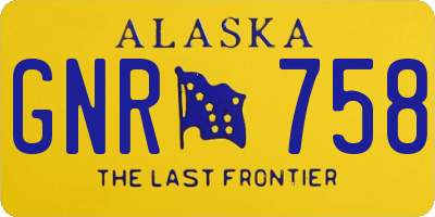 AK license plate GNR758