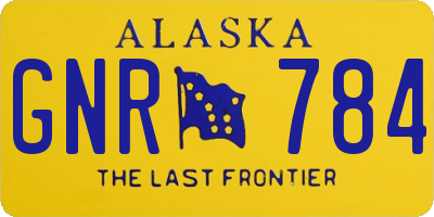 AK license plate GNR784