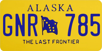 AK license plate GNR785