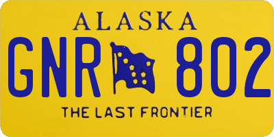 AK license plate GNR802