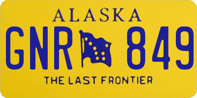 AK license plate GNR849