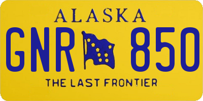 AK license plate GNR850