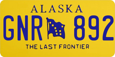 AK license plate GNR892