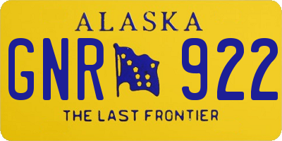 AK license plate GNR922