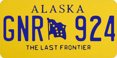 AK license plate GNR924