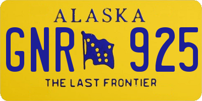 AK license plate GNR925