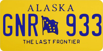 AK license plate GNR933