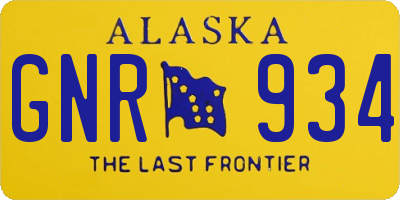 AK license plate GNR934