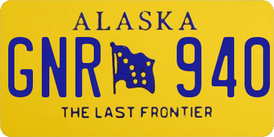 AK license plate GNR940