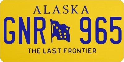 AK license plate GNR965