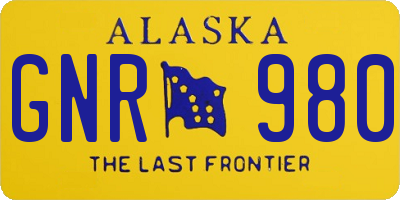 AK license plate GNR980