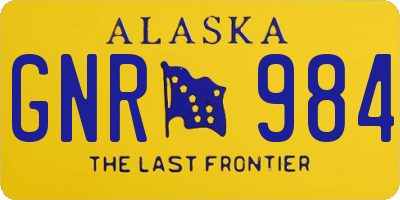 AK license plate GNR984