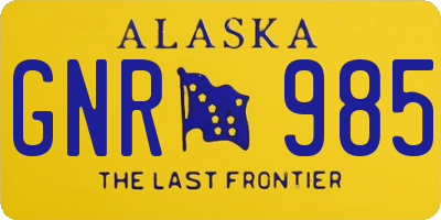 AK license plate GNR985