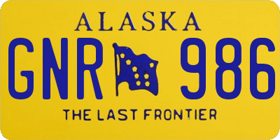 AK license plate GNR986