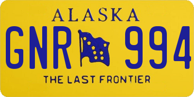 AK license plate GNR994