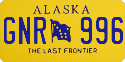 AK license plate GNR996