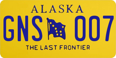 AK license plate GNS007