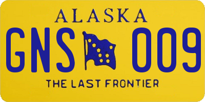 AK license plate GNS009