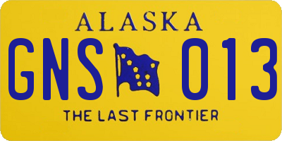 AK license plate GNS013