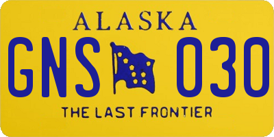AK license plate GNS030
