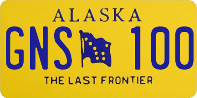AK license plate GNS100