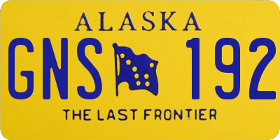 AK license plate GNS192