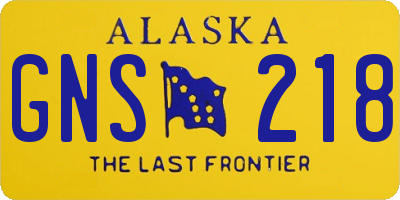 AK license plate GNS218