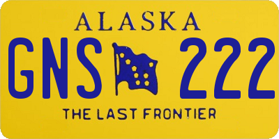 AK license plate GNS222