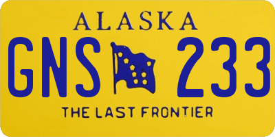 AK license plate GNS233