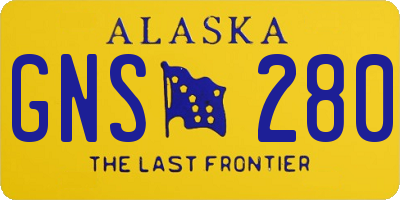 AK license plate GNS280