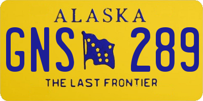 AK license plate GNS289